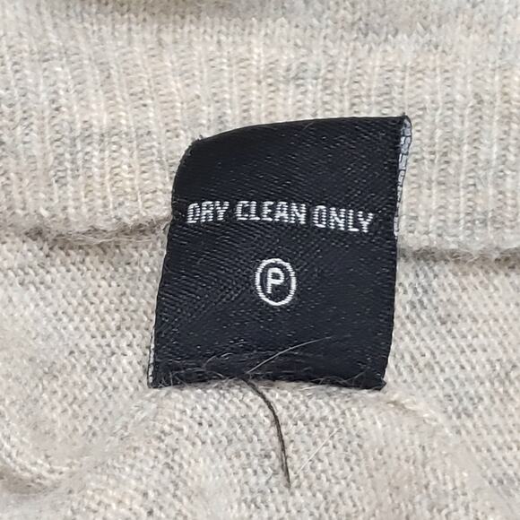 BCBGMAXAZRIA Angora Cashmere Tie Front Longline Hooded Cardigan Oatmeal Sz Med - Picture 9 of 13